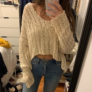 Free people off the shoulder knit sweater